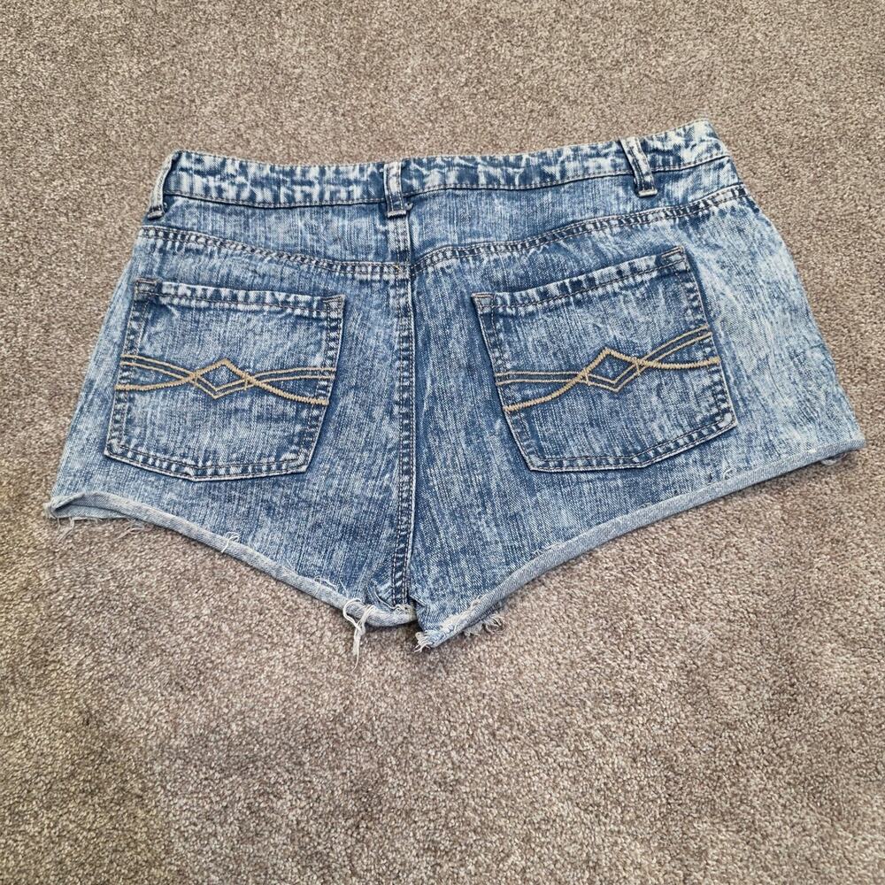 y2k 2000s Festival dasiy dukes ripped cutoff mudd Micro Mini denim shorts sz 11